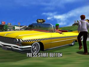Crazy cabby Axel picks up a crazy customer in Crazy Taxi.