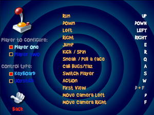 Player 1's key bindings