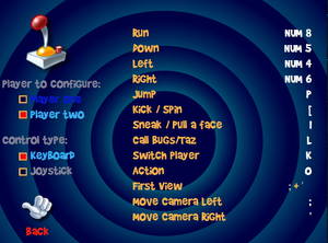 Player 2's key bindings